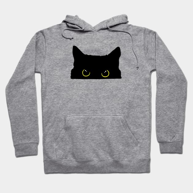 Peeking Black Kitty Cat Silhouette Black Kitty Hoodie TeePublic